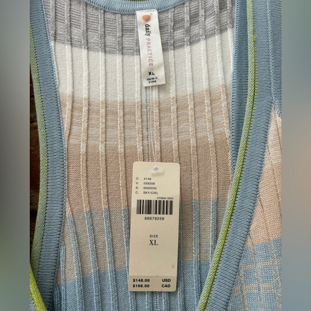 Anthropologie Daily Practice XL Knit Ribbed Stripe Sweater Dress 2pc NWT‎ - Picture 14 of 16